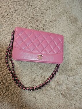 Chanel Pink Quilted Leather Flap Bag with Chain Strap 💕💕